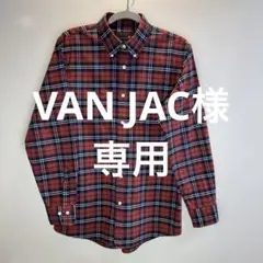 VAN 赤系チェック ボタンダウン長袖シャツ