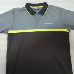 TaylorMade ポロシャツ Lサイズ グレー/ブラック/イエロー