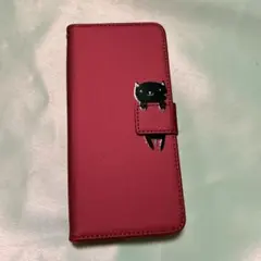 ZTELibero 5G III 手帳型ケース　赤　猫