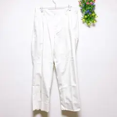 グリーンレーベルリラクシング【M】スラックスストレートパンツ コットンビジネス