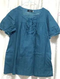DRUGSTORE'S ターコイズ フリル付きチュニック