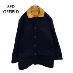 90s【SEDGEFIELD】ピーコート(L)レザー 本革 ネイビー