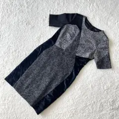 BERARDI【M】ベラルディ ワンピース 半袖 後ジップ 日本製 ストレッチ