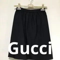 グッチ 服 シルクスカート 黒 ほぼ未使用 シルク GUCCI