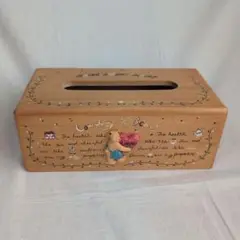 カントリースタイル 木製ティッシュボックス