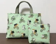 トートバッグ　ポーチ　柴犬　ハンドメイド