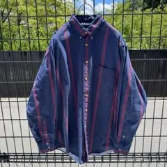 90s NAUTICA ノーチカ ストライプボタンダウンシャツ ビッグシルエット