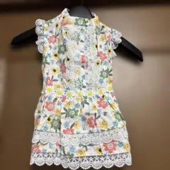 新品花柄レース装飾犬服Lサイズ