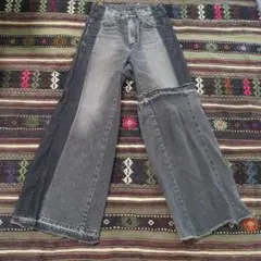 ページボーイ　ダメージジーンズ　デニム　ラングラー　wrangler　グレー