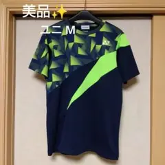 美品✨⑤YONEX ゲームシャツ／ウェア／ユニ М／ ネイビー ✖ 蛍光グリーン