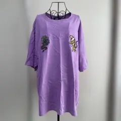 RNA オーバーサイズ紫Tシャツ ドラゴン・トラ刺繍