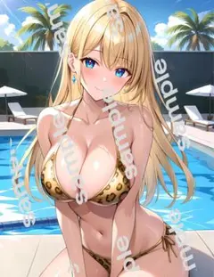 a4ポスター　AIイラスト 美女 水着ギャル　アニメ　アート　 AI 女の子