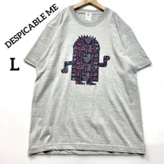 【未使用級】 幾何学模様 メンズ 半袖 プリントTシャツ グレー L