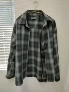 【CLEL】バルーン袖ルーズレギュラー■シャツブラック系1（チェック柄）■S