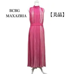 美品✨BCBG MAXAZRIA プリーツ ワンピース マキシ丈 ベルト