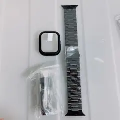 Apple Watchバンド ステンレス 保護ケース付男女兼用41mm ブラック