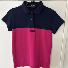 (美品)正規PEARLY GATES ポロシャツ 半袖 ネイビー/ピンク