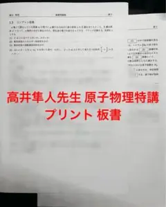 【最終価格】駿台 高井隼人 原子物理特講 プリント 板書