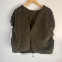 ミスティックオリーブ ボアジャケット ノーカラー