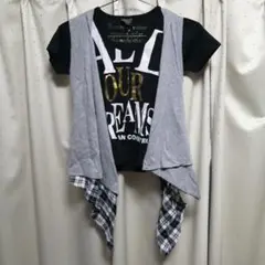 キッズ　ベスト付き Tシャツ ブラック