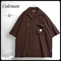 Coleman コールマン 半袖シャツ M ブラウン アウトドア 胸元ポケット