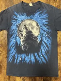 月とオオカミ Tシャツ ギルダン M ビッグプリント