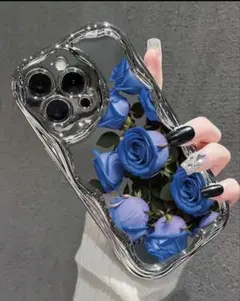 新品 未使用 青い薔薇 スマホケース iPhone ケース カイザー