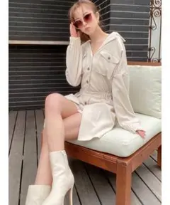 リゼクシー コーデュロイテーラーショートコンビネゾン