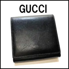 GUCCI グッチ 折り財布 コンパクト ウォレット ブラック レザー