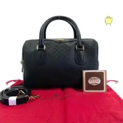 美品 GUCCI グッチ オールドグッチ 2WAY ミニボストンバッグ ブラック