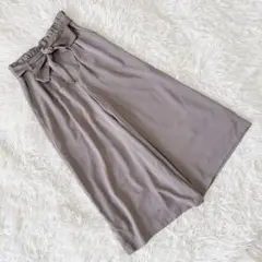 《プロポーションボディドレッシング》 (3) ウエストリボンワイドパンツ 上品