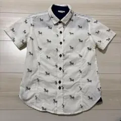 NINH KHUONG　シマウマ柄　半袖シャツ
