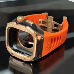 49mm ステンレスケース　ウルトラ アップルウォッチ　Rozeオレンジ
