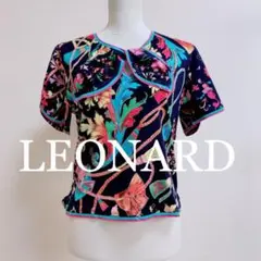 LEONARD レオナール 半袖ニット リボン 総柄 総柄