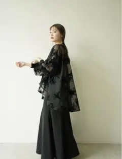 【acka】sheer over flare blouse