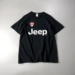 古着 Jeep ジープ ロゴプリントTシャツ 企業T ブラック 黒 半袖 M