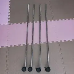メタルラックミニのポール 4本セット 直径19mm　キャスター付き　約90cm