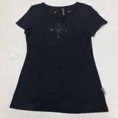OZZ CROCE ストレッチ Vネック Tシャツ 半袖 カットソー