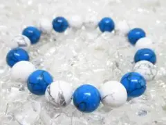 ★【ハウライト×ターコイズ】 天然石ブレスレットパワーストーン