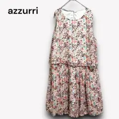 美品✨アズーリ【M〜L】ノースリーブフレアワンピース カジュアル g129