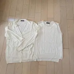 COMME CA ISM オフホワイト セットアップ L/M
