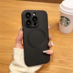 iPhone15Pro シリコンケース　磁気ワイヤレス　黒