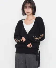 【STUDIOUS】【ステュディオス】2WAY刺繍カシュクールカーディガン