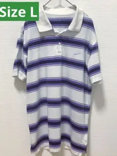NIKEGOLF 古着　ボーダー ポロシャツ DRI-FIT 刺繍ロゴ