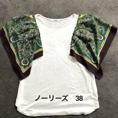 NOLLEY'S 38 スカーフ風袖デザイン トップス　ペイズリー柄