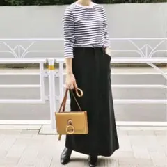 IÉNA コーデュロイ ブラックタイトスカート