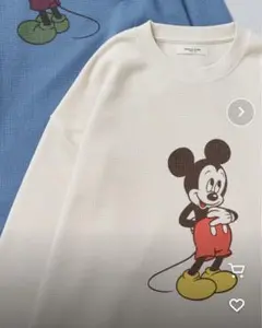 フリークスストア　ディズニー　別注　ミッキーマウス　ワッフル　ロンT ベージュ