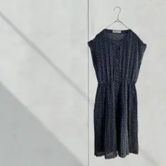 3730【ミスオンワード】ワンピース　プリーツスカート　総柄　透け感　春夏　13