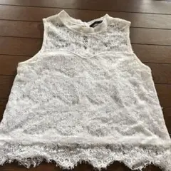 Heather ホワイト レース ノースリーブ