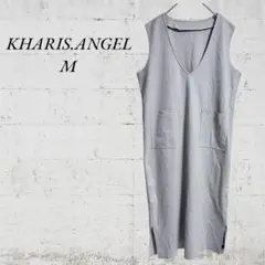 【KHARIS.ANGEL】【M】ロングワンピース　ゆったり　大きめ　深Vネック